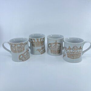 vintage rosanna kings road redux mug 24k gold design porcelain set of 4